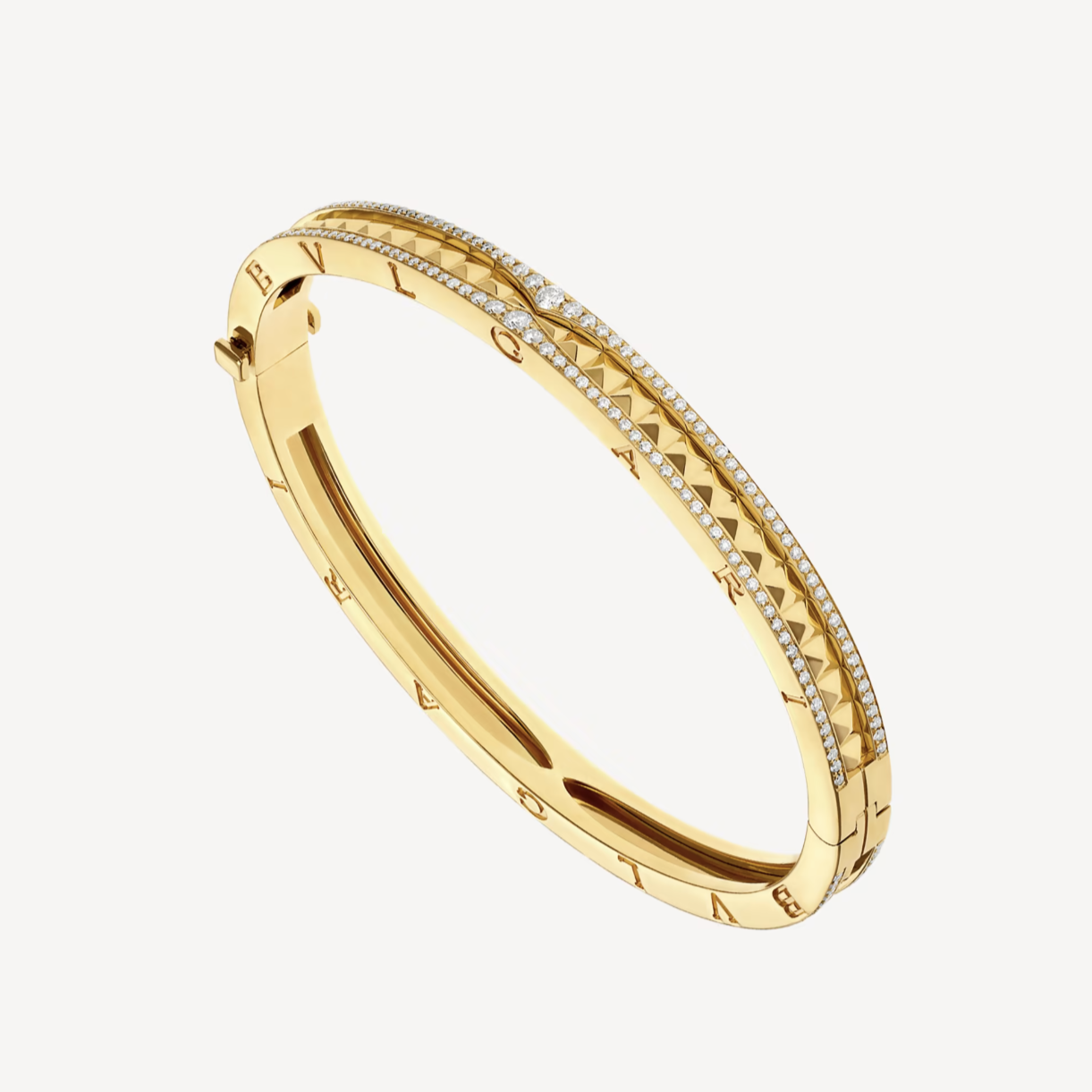 [Vicky]ZERO 1 SPIRAL AND PAVED DIAMOND GOLD BRACELET