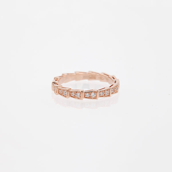 [Vicky]SERPENTI RING PINK GOLD DIAMOND PAVED 3MM