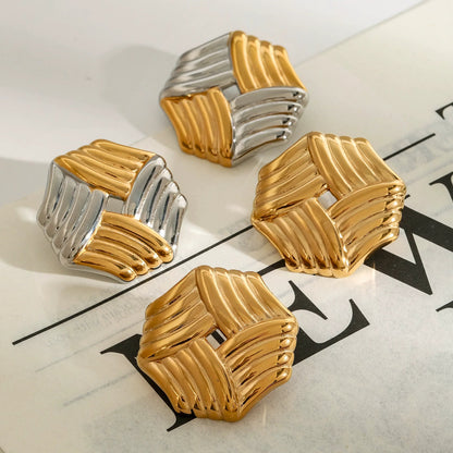 [Royal Vicky]Vanessa Criss Cut Gold Earrings