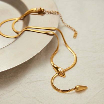[Royal Vicky]Zarelle Gold Serpentine Pendant