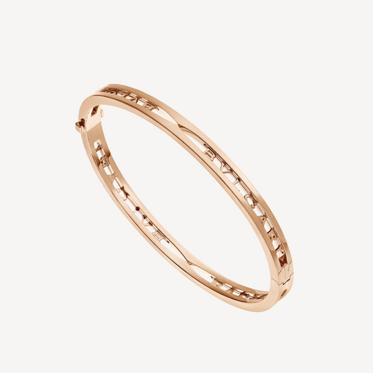 [Vicky]ZERO 1 SPIRAL LOGO PINK GOLD BRACELET