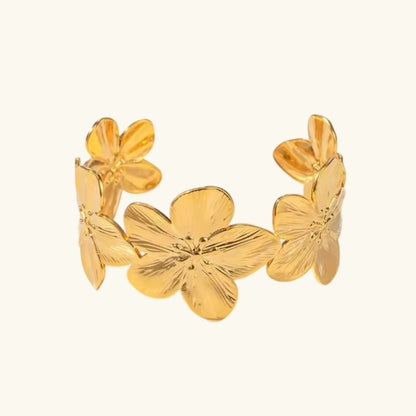 [Royal Vicky]Ophelie Gold Floral Bangle