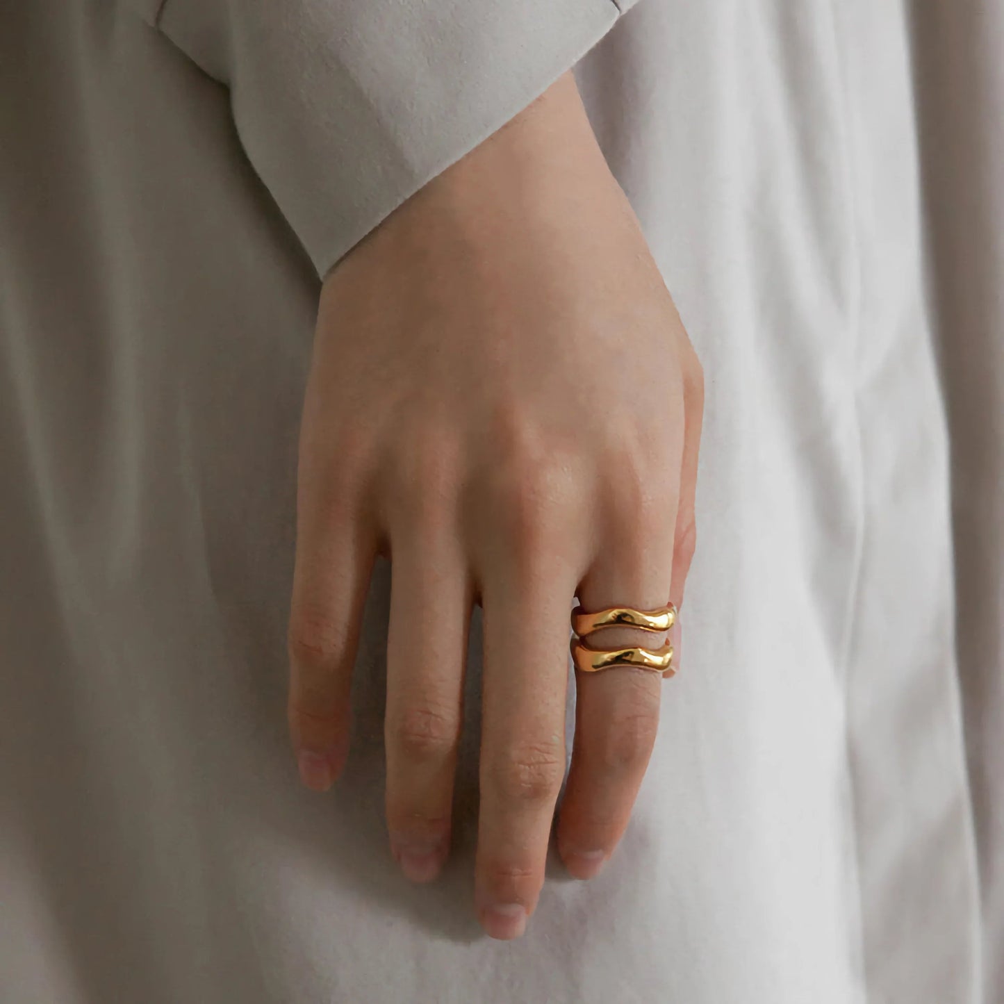 [Royal Vicky]Lunaria Gold Wave Ring
