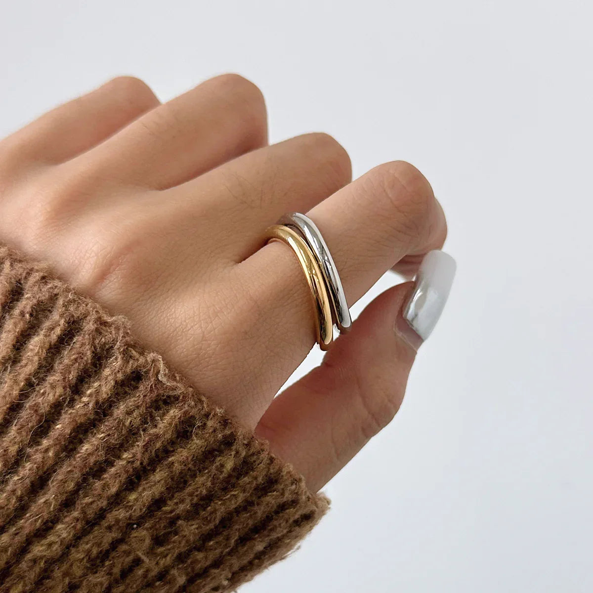 [Royal Vicky]Miley Gold & Silver Layered Rings