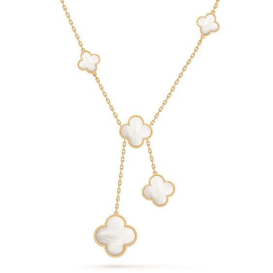 [Vicky]CLOVER MOTHER OF PEARL NECKLACE 6 MOTIF