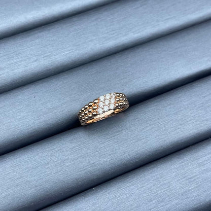 [Vicky]NARROW BEADED RING WITH DIAMONDS