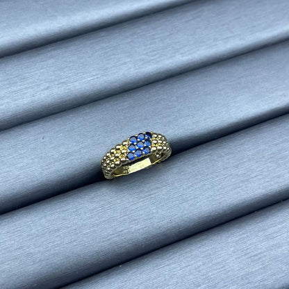 [Vicky]NARROW BEADED RING WITH DIAMONDS