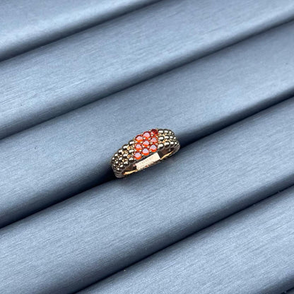 [Vicky]NARROW BEADED RING WITH DIAMONDS