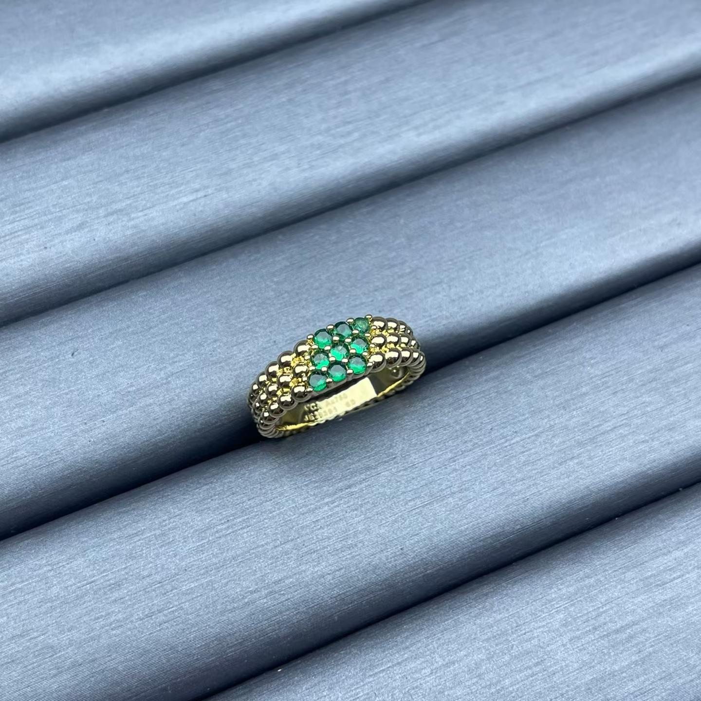 [Vicky]NARROW BEADED RING WITH DIAMONDS