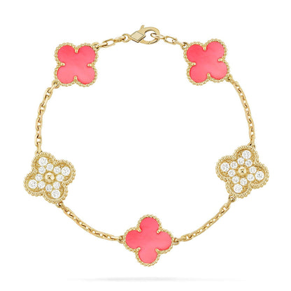 [Vicky] CLOVER 5 MOTIFS  PINK MOP BRACELET COLLECTION