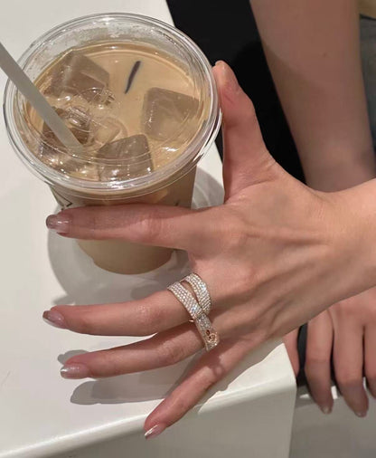 [Vicky]NEW STYLE FULL CIRCLE DOUBLE DIAMOND RING