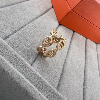 [Vicky]GLOSSY FINISH SQUARE COMBINATION DOUBLE-LAYER PIG NOSE RING