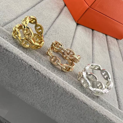 [Vicky]GLOSSY FINISH SQUARE COMBINATION DOUBLE-LAYER PIG NOSE RING