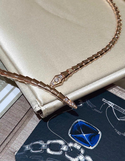 [Vicky]SERPENTI VIPER SERIES ROSE GOLD SNAKE NECKLACE