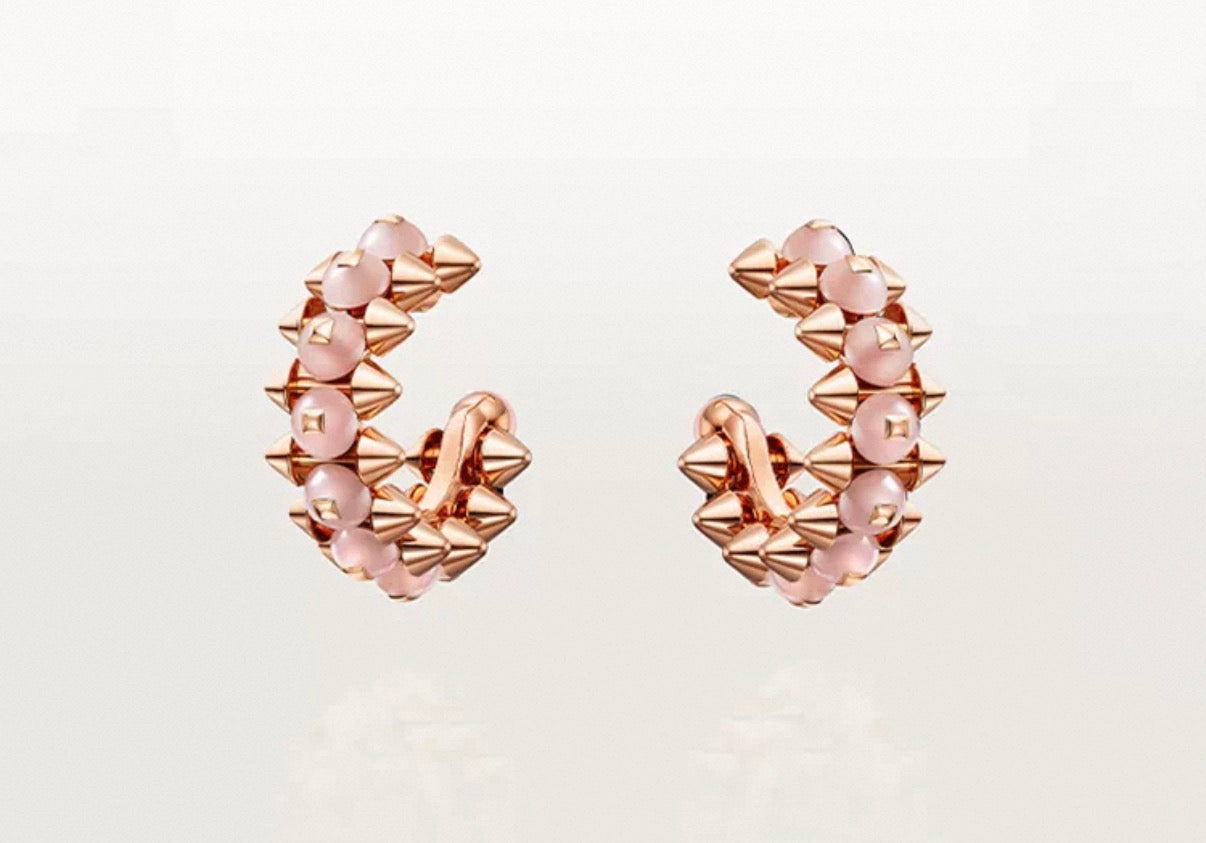 [Vicky]CLASH COLLECTION AGATE CHALCEDONY STUD EARRINGS