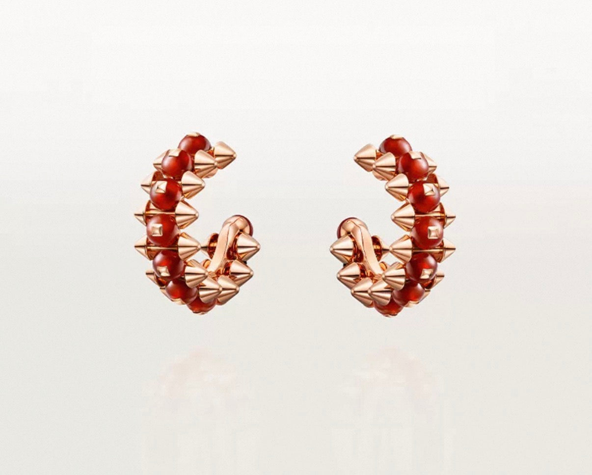 [Vicky]CLASH COLLECTION AGATE CHALCEDONY STUD EARRINGS