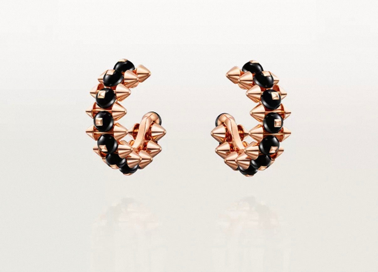 [Vicky]CLASH COLLECTION AGATE CHALCEDONY STUD EARRINGS