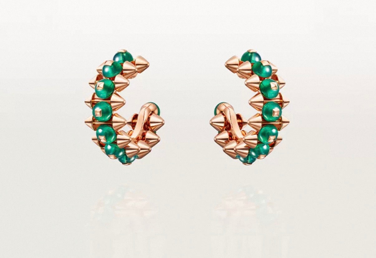 [Vicky]CLASH COLLECTION AGATE CHALCEDONY STUD EARRINGS