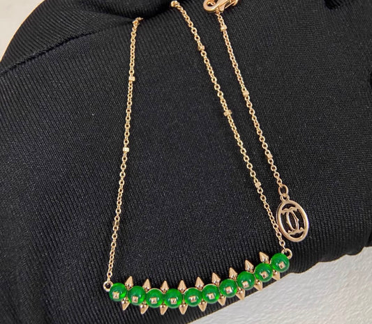 [Vicky]CLASH COLLECTION AGATE CHALCEDONY STUD NECKLACE