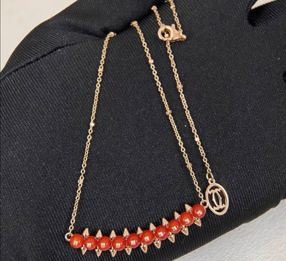 [Vicky]CLASH COLLECTION AGATE CHALCEDONY STUD NECKLACE