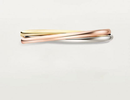[Max]TRINITY COLLECTION CLASSIC THREE-COLOUR GOLD TRIPLE BAND BANGLE