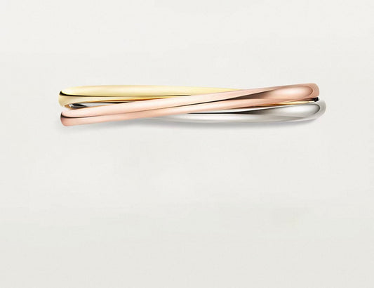 [Max]TRINITY COLLECTION CLASSIC THREE-COLOUR GOLD TRIPLE BAND BANGLE