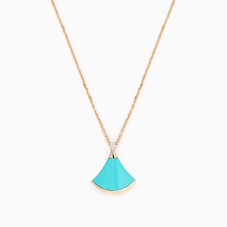 [Vicky]DREAM NECKLACE TURQUOISE PINK GOLD