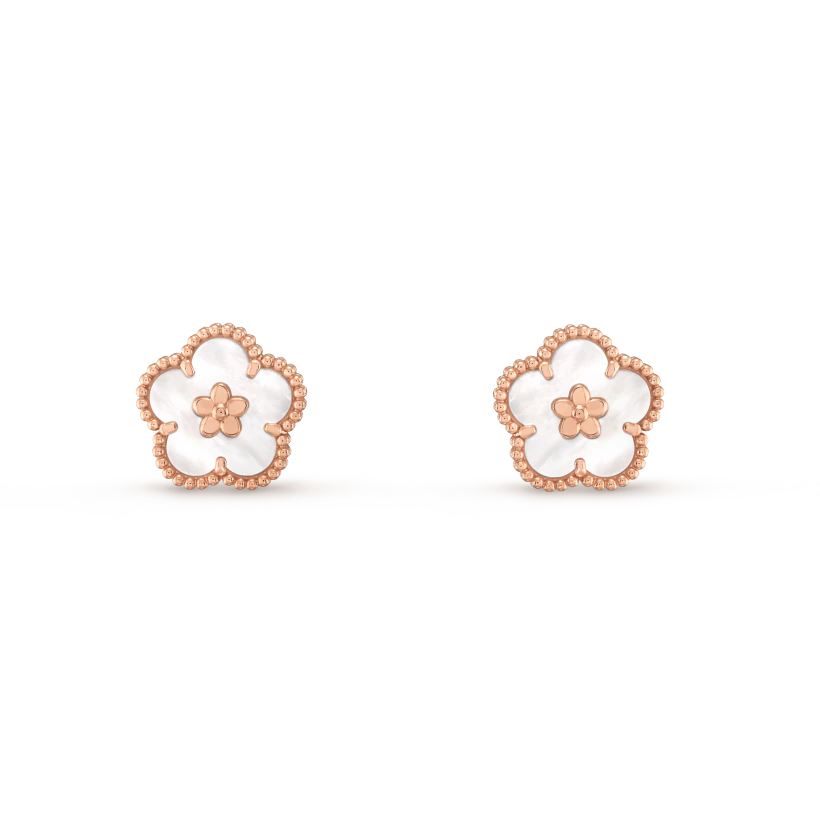 [Vicky]LUCKY PINK GOLD WHITE MOP EARRINGS