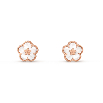 [Royal&Vicky]LUCKY PINK GOLD WHITE MOP EARRINGS