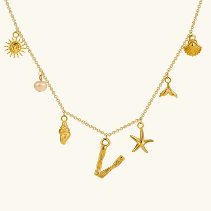 [Royal Vicky]Avaria Ocean Initial Necklace