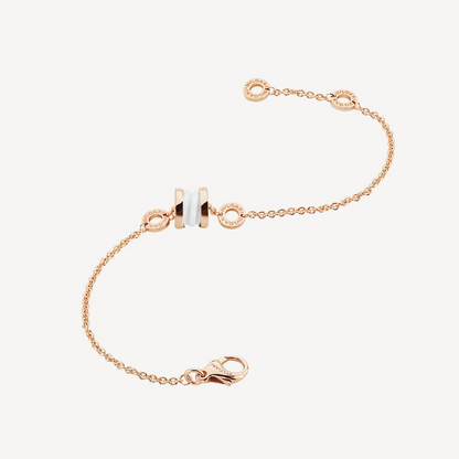 [Vicky]ZERO 1 SOFT PINK GOLD AND WHITE CERAMIC BRACELET