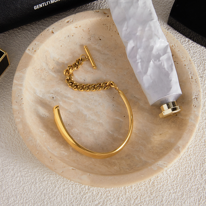[Royal Vicky]Myrna Chained Gold Bangle