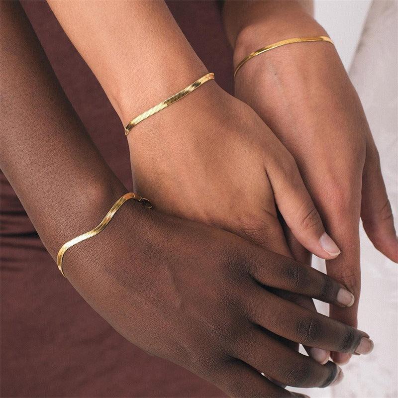[Royal&Vicky]Vida Gold Herringbone Bracelet
