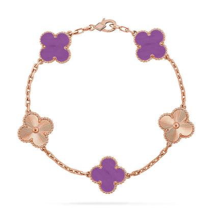 [Vicky] CLOVER 5 MOTIF VIOLET BRACELET COLLECTION