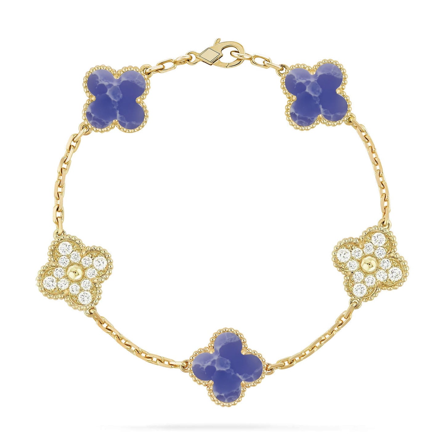 [Vicky]CLOVER 5 MOTIF BLUE VEINS BRACELET COLLECTION