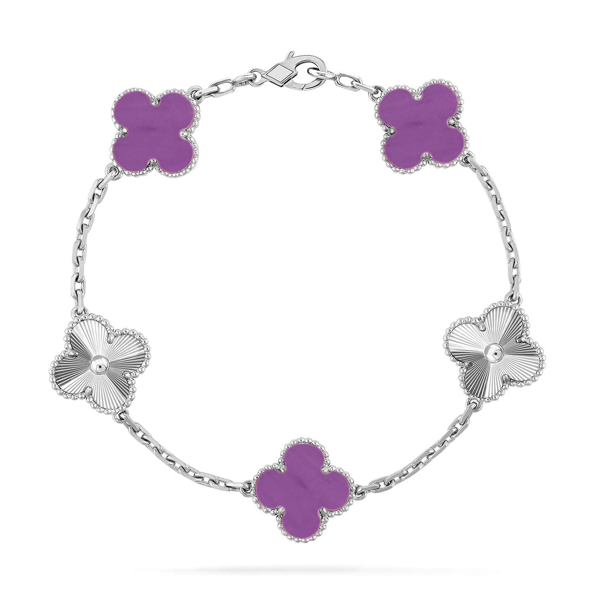 [Vicky] CLOVER 5 MOTIF VIOLET BRACELET COLLECTION