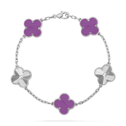 [Vicky] CLOVER 5 MOTIF VIOLET BRACELET COLLECTION
