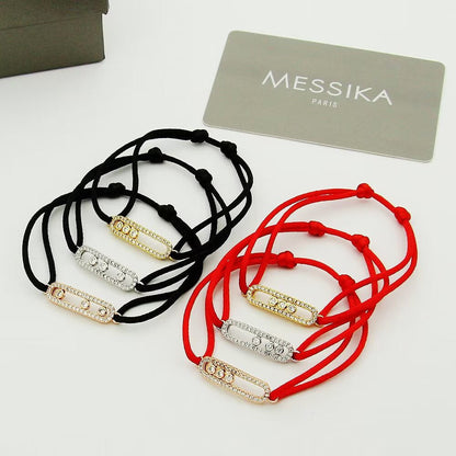 [Vicky]Messika Care(s) pink cord pavé bracelet