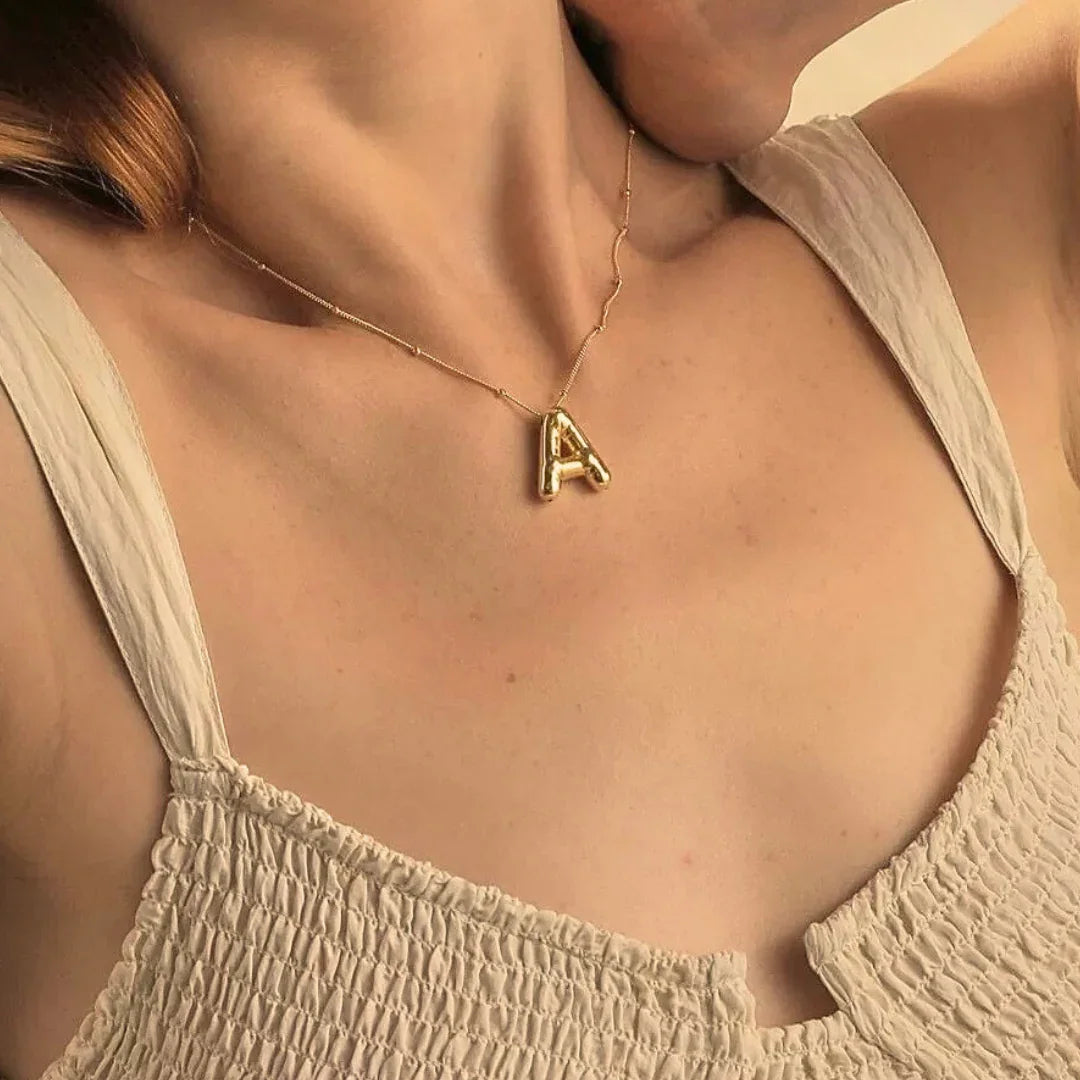 [Royal Vicky]Balloon Gold Initial Necklace