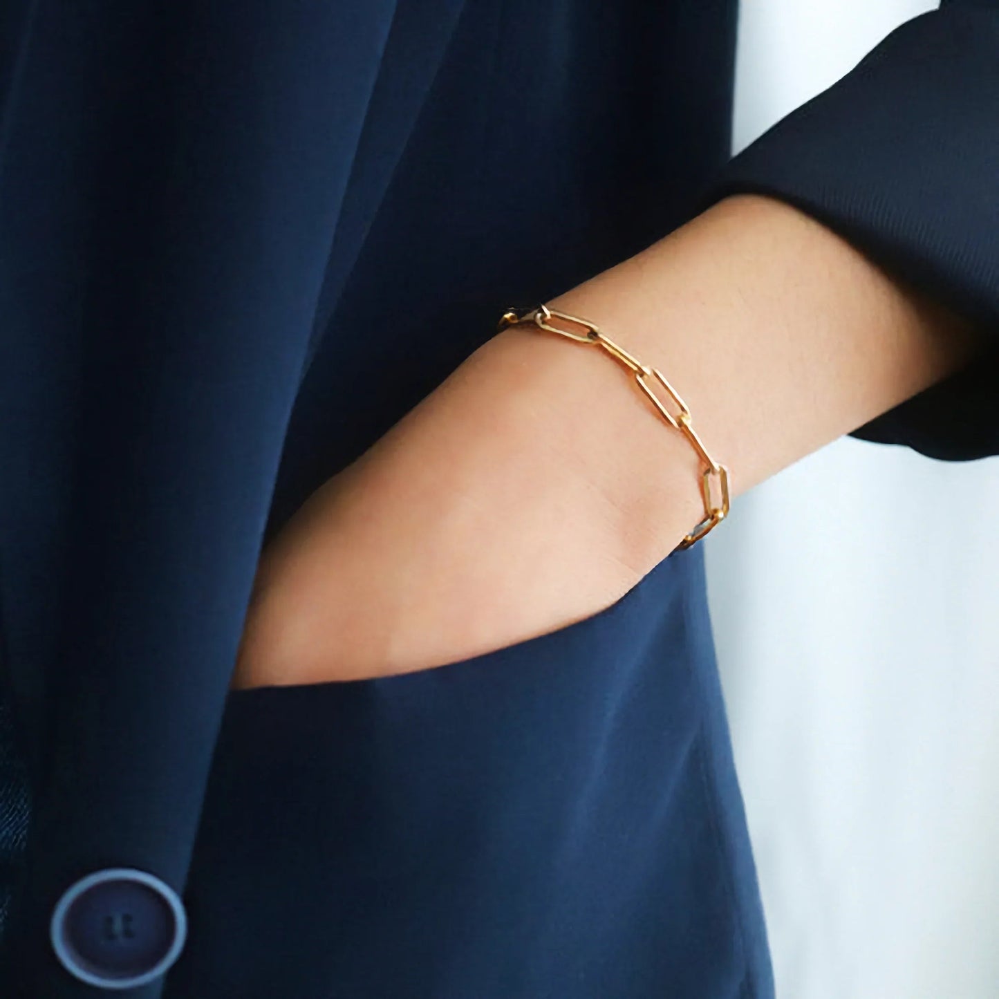 [Royal Vicky]Eloise Gold Paperclip Bracelet