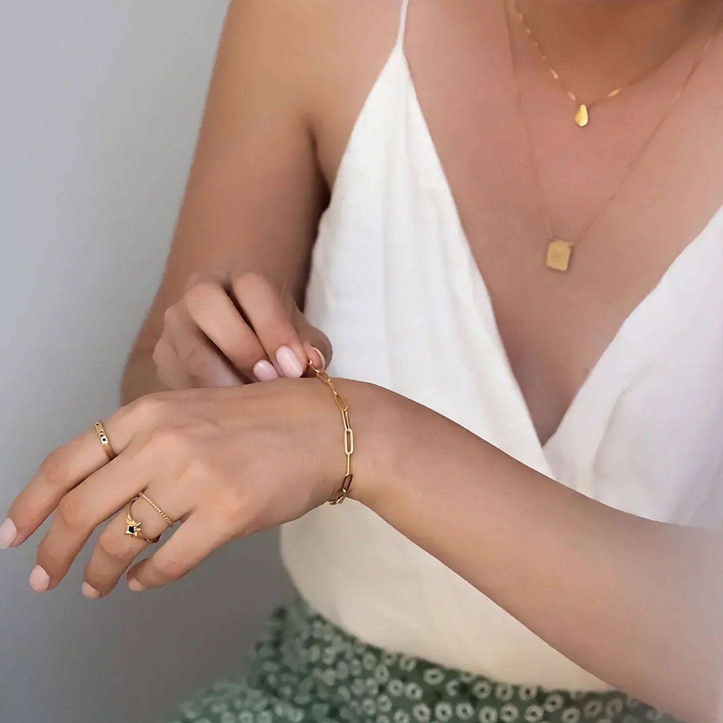 [Royal Vicky]Eloise Gold Paperclip Bracelet