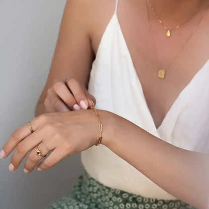 [Royal Vicky]Eloise Gold Paperclip Bracelet