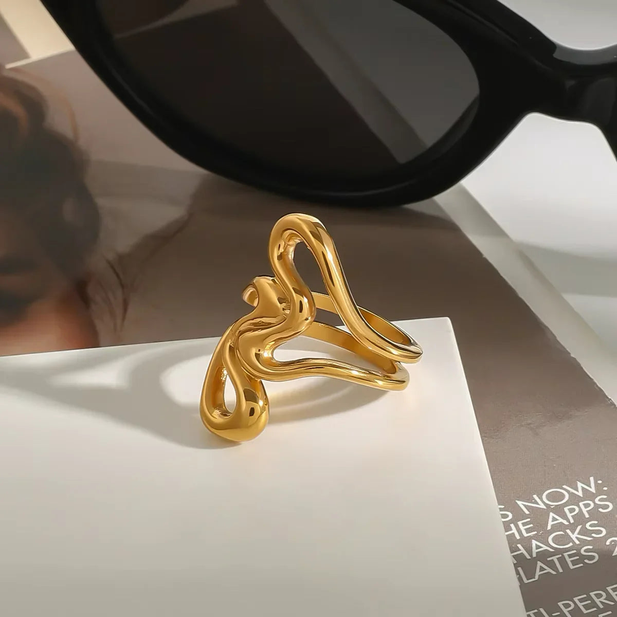 [Royal Vicky]Corina Abstract Gold Ring