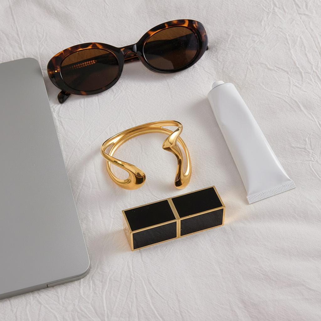 [Royal Vicky]Lulu Sculpted Gold Bangle