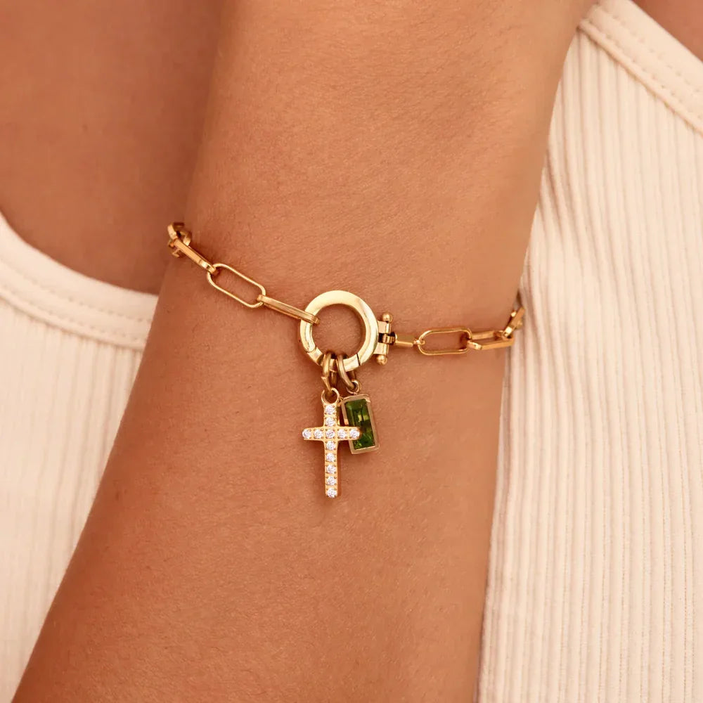 [Royal Vicky]Annabella Birthstone Cross Bracelet