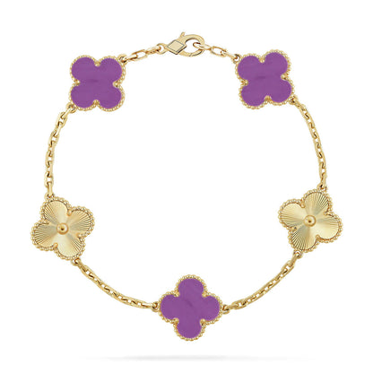 [Vicky] CLOVER 5 MOTIF VIOLET BRACELET COLLECTION