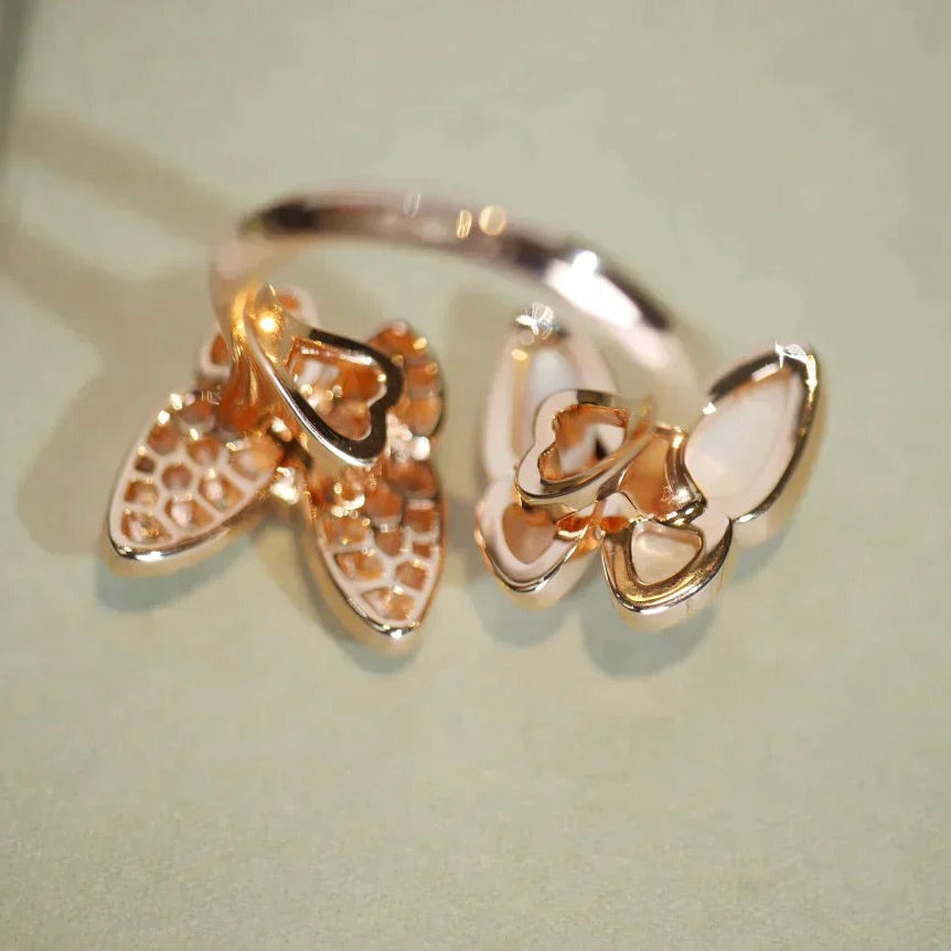 [Vicky]ZWILLINGS-SCHMETTERLINGS-DIAMANT-MOP-RING