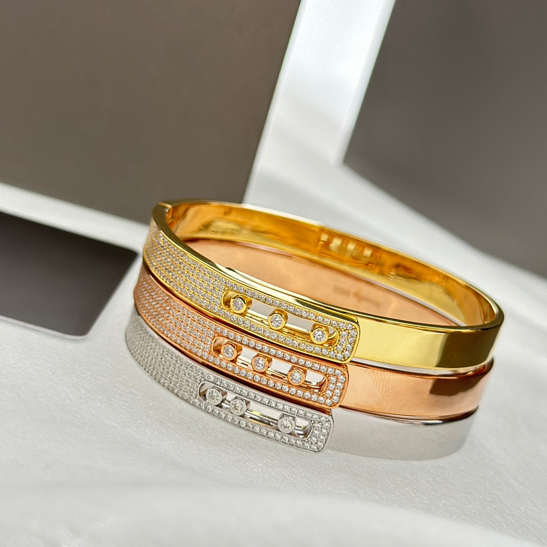 [Vicky]Move Noa Rose Gold Pavé Diamond Bangle Bracelet