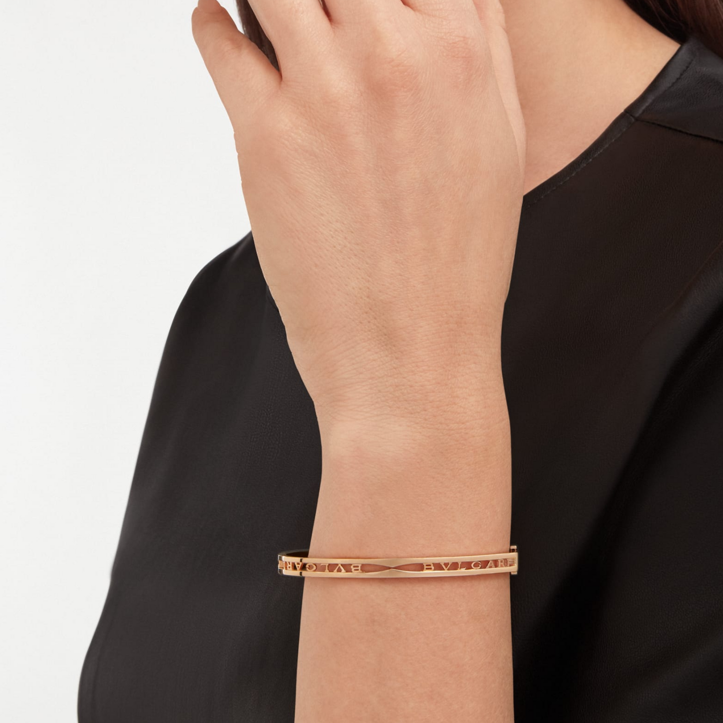 [Vicky]ZERO 1 SPIRAL LOGO PINK GOLD BRACELET