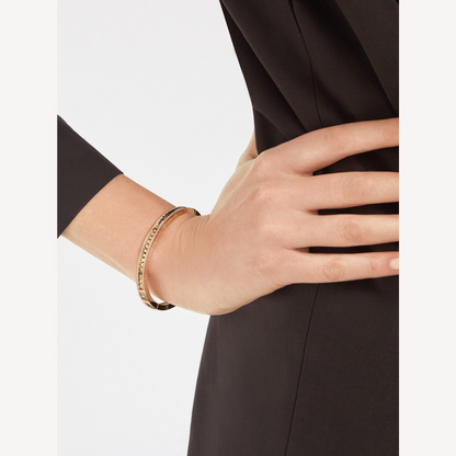 [Vicky]ZERO 1 SPIRAL AND PAVED DIAMOND GOLD BRACELET